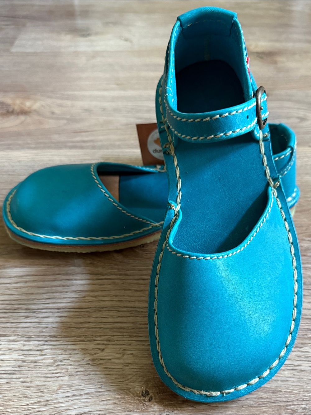 NEW Duckfeet Aqua Blue Leather Mols LE NIB